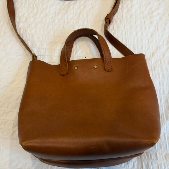 Portland Leather Mini Crossbody Tote in Honey - Picture 3 of 6